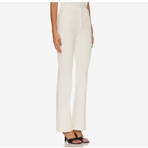 MOTHER The Weekender Stretch Flare Jeans High Rise Egg nog Play Date Sz 27 - Picture 16 of 16